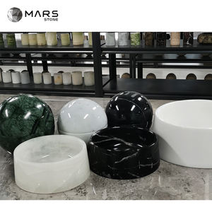 Cuenco redondo de mármol negro de piedra <span class=keywords><strong>natural</strong></span> para utensilios de cocina, cuenco para perros y gatos - Product Image 6