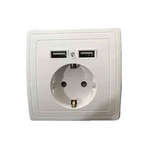 Vendita calda per la casa per l'ufficio presa a muro USB europea tedesca 2A supporto USB Smart Fast white EU Socket