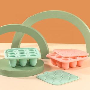 Bac à glaçons en silicone écologique pour la maison, 9 cavités, grille à glaçons sans BPA, moules à glaçons en silicone DIY avec couvercle - Product Image 3