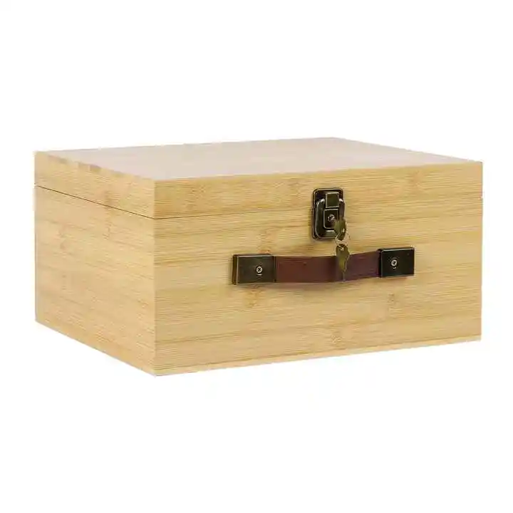 Cigar Humidor Stash Cigar Box with Lock Desktop Decorative Keepsake Stash Chest Box Case Wood Storage Case Holds
