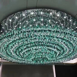 Suspensions lustre en vitrail créatif personnalisé pour hauts plafonds pour le département des ventes de villa d'hôtel - Product Image 4