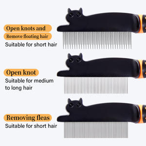 فينيس المحمولة لطيف الحيوانات الأليفة الاستمالة أمشاط القط الفولاذ المقاوم للصدأ إبرة مشط استخدام للشعر رقيق والتخلص من البراغيث - Product Image 2