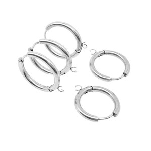 50 cái/túi thép không gỉ đồ trang sức phát hiện bông tai dây nhiều kích cỡ tối giản Hoop Vòng Bông tai cho Diy Bông tai đồ trang sức làm - Product Image 2