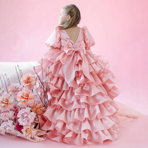 Vestido <span class=keywords><strong>de</strong></span> Fiesta <span class=keywords><strong>de</strong></span> <span class=keywords><strong>Primera</strong></span> Comunión Estilo Princesa MQATZ, Vestido <span class=keywords><strong>de</strong></span> Niña <span class=keywords><strong>de</strong></span> las Flores con Lazo Abullonado, Cuello Redondo, Estilo Formal - Product Image 2