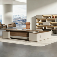 Bureau de direction, simple et moderne, haut de gamme, bureau de luxe léger, bureau de cadre supérieur, bureau de superviseur, bureau de président