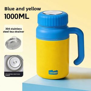 Vaso Térmico Moderno de Acero Inoxidable de 1L, Aislado al Vacío, con Asa, Antiderrames, de Alta Gama, Unisex, para Oficina, Portátil - Product Image 6