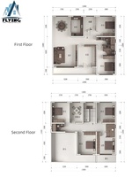 Casa Contenedor de Estructura de Acero Prefabricada Modular Ligera para Escuela, Villa, Oficina o Construcción de Viviendas