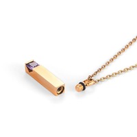 Collier Pendentif Urne Cubique en Zircon pour Femmes, en Acier Inoxydable, pour Cendres Commémoratives, Bijou Souvenir