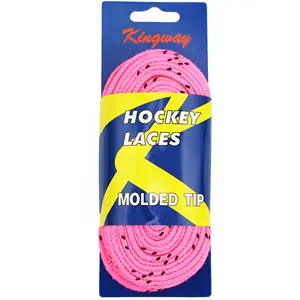 Cordones de poliéster baratos para patines de hockey sobre hielo, cordones planos encerados para zapatos de hockey sobre hielo