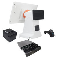 Caisse enregistreuse tactile 15,6 pouces, système POS tout-en-un, systèmes de vente au détail, restaurants, autres kiosques de paiement NFC avec imprimante et scanner