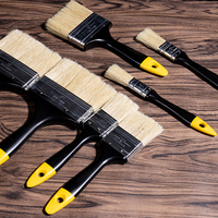 Pinceaux Professionnels à Manche en Bois avec Logo Personnalisé, Ensemble de Pinceaux de Peinture pour Murs, Virole en Acier Inoxydable