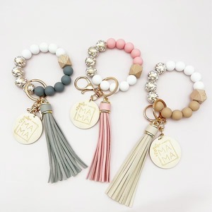 Porte-clés bracelet en silicone à perles pour femme, cadeau idéal pour la Fête des Mères, porte-clés pour fille, support pour clés <span class=keywords><strong>de</strong></span> voiture - Product Image 2