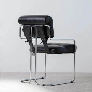 <span class=keywords><strong>Poltrona</strong></span> in <span class=keywords><strong>Pelle</strong></span> Stile Nordico per Reception Aziendale, Negoziazioni e Relax, Sedia con Braccioli in Acciaio Inossidabile per Caffè, Ristoranti e Uffici - Product Image 5