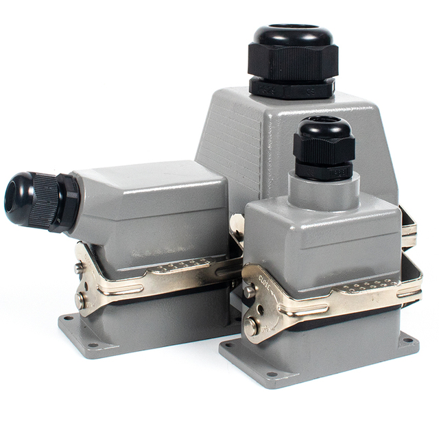 Industrial Male Female Rectangular Heavy Duty Connector 4 6 10 16 20 24 32 48 Pin HDC HE Connectors for Hot Runner System