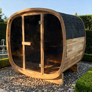 Sauna de Vapor Seco Moderna para Exteriores, Grande, de Madera de Cedro Rojo Canadiense, con Calentador de 6000W - Product Image 1