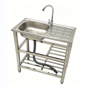 Lavello <span class=keywords><strong>da</strong></span> Cucina Smontabile in Acciaio Inox Monoblocco <span class=keywords><strong>da</strong></span> <span class=keywords><strong>Appoggio</strong></span> Vasca Singola Indipendente <span class=keywords><strong>da</strong></span> Esterno Giardino <span class=keywords><strong>Lavabo</strong></span> Multiuso <span class=keywords><strong>da</strong></span> Bagno - Product Image 2