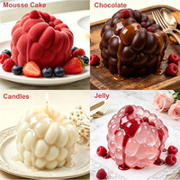 Grote siliconen mal met één holte, 4 inch, voor frambozenmousse, fruitpudding, dessert, bakken, siliconen frambozenmal