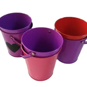 Hot Selling Solid Color Round Small Tin Bucket As Kids Toy