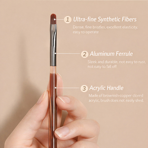 Ensemble de 9 pinceaux à ongles en acrylique, poils doux et non pelucheux, pour salon de beauté, manucure au gel - Product Image 4