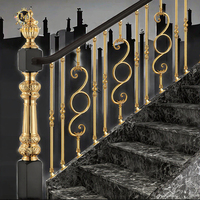 Rampe d'escalier moderne de luxe sur mesure Meixi - Finition en laiton, aluminium, or, bronze durable - Garantie 1 an - Idéal pour hôtels