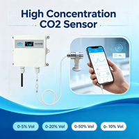 Capteur de CO2 à haute concentration avec température et humidité, RS485 Modbus RTU 0-5% 0-20% 0-50% 0-100%