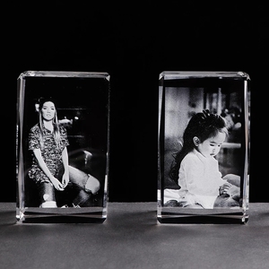 Factory Transparent K9 Crystal Glass Cubes Personalized Souvenir Crafts 3d Laser Engraved Photo Crystal Ice Cube for Anniversary