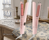 Lisseur ionique pour cheveux avec écran LCD 230 ° Lisseur à cheveux réglable à haute température, chauffe rapidement, pour tous types de cheveux