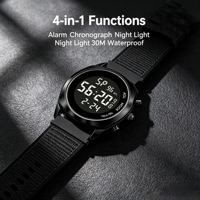 Jam Tangan Elektronik Pria Mewah dengan Tali Nilon Multifungsi, Alarm, Stopwatch, Lampu LED Malam, Tahan Air 3BAR, Jam Tangan Olahraga.
