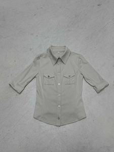 เสื้อเชิ้ตผู้หญิงทรงเข้ารูป แขนยาว ปกคอปก ติดกระดุม มีกระเป๋าคู่ สไตล์ลำลอง สำหรับใส่ทำงานหรือใส่ในโอกาสทั่วไป - Product Image 6