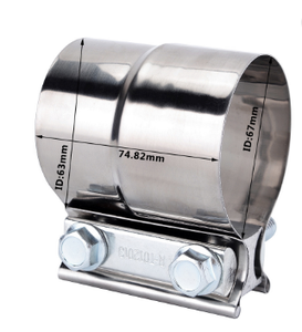 2,5 pollici in acciaio inox accuseal turbo ad alte prestazioni silenziatore stack tubo morsetti marmitta - Product Image 2