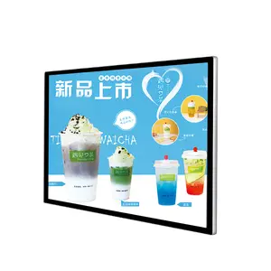 Layar iklan Digital kapasitif Tv restoran, layar Lcd terpasang di dinding gantung 18 21.5 inci