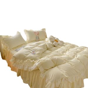 Groothandel 4 Stuks Bedsprei Beddengoed Set Fabrikant Winter Lakens Beddengoed Set Winter Dekbedovertrek Set Met Ruche - Product Image 5