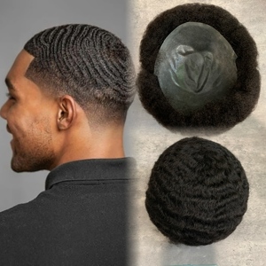 Prothèse capillaire afro H429 pour <span class=keywords><strong>homme</strong></span> noir, 100 % <span class=keywords><strong>cheveux</strong></span> humains, système de remplacement capillaire, taille 8x10, base en PU de 8 mm, expédition rapide - Product Image 1