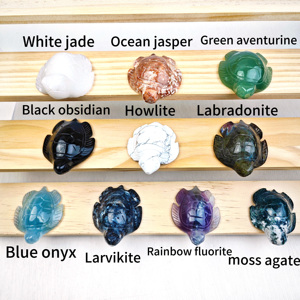 Groothandel Meditatie Snijwerk Ambacht Natuurlijke Labradoriet Gemengd Materiaal Kristallen Schildpad Voor Decoratie - Product Image 2