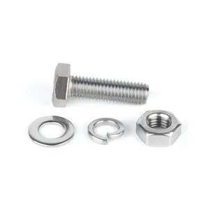 High Quality Customization Stainless Steel Hexagon Head Bolt With Nut And Washer Combination Bolt Hexagonal Combination Screws