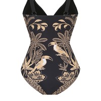 Maillot de bain une pièce vintage pour femme 2026, motif floral rétro, taille haute, ensemble de plage, combinaison, jupe, robe de bain