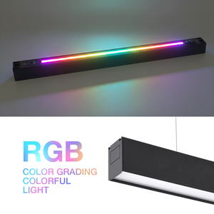 LONYUNG Lampada Lineare a Sospensione RGB Intelligente Personalizzata ETL CE, Dimmerabile 0-10V CCT, in Alluminio, Illuminazione Su e Giù - Product Image 1
