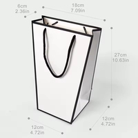 Sac à fleurs en papier trapézoïdal personnalisé avec poignée, emballage cadeau floral pour fleuriste, boutique de détail