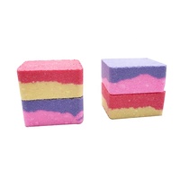 Lot de bombes de bain de luxe carrées bicolores, naturelles, biologiques, végétaliennes, parfum personnalisé, 220g, marque privée, usage domestique