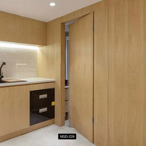 Bisagra oculta sin marco impresionante personalizada, estantería perfecta para habitación de películas, listón de pino de roble sin costuras, puerta de madera de Arte de espejo DIY secreto - Product Image 5