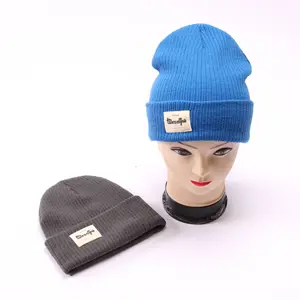 High Quality Daily Warm Cap For Man and Woman Classic Acrylic Blank Custom Logo Knit Cuff Beanie Winter Hat