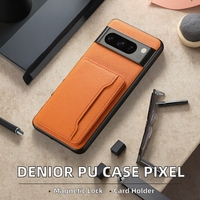 Étui de téléphone magnétique en cuir PU à motif litchi Denior, simple et tendance, multicolore, avec protection d'écran pour appareil photo, compatible avec les séries Pixel 11/10/9/8/7