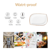 Assiette de table en porcelaine fine blanc cassé de qualité supérieure avec bord doré, vente en gros, assiette à dessert pour hôtel et restaurant
