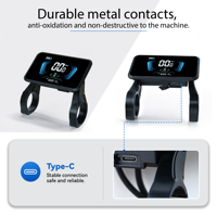 Affichage LCD pour vélo électrique Yolin YL 81F SUK avec NFC, réglages de vitesse ajustables, 36-52V, multi-protocoles, tableau de bord de remplacement