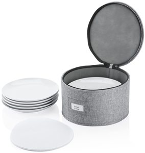 China Tragbarer Vorrats behälter mit Deckel für Teller Enthält 12 Filz teiler - Product Image 1