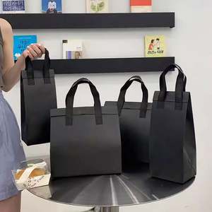 Sac fourre-tout publicitaire personnalisé en non-tissé pour la restauration rapide, sacs de pique-nique laminés à livraison rapide - Product Image 1