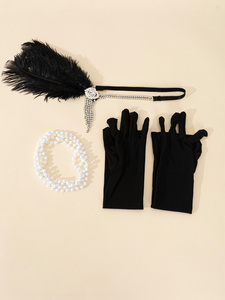 Bandeau de plumes vintage des années 1920 Great <span class=keywords><strong>Gatsby</strong></span> Headpiece Accessoires de <span class=keywords><strong>cheveux</strong></span> pour fête Prom pour les années 20 Flapper Look - Product Image 3