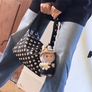 100% Original Pop Mart the Monsters Fall in Wild Spring Wild Farmers at Home Muñeco de peluche Mochila Colgante Llavero Juguetes de mezclilla - Product Image 4