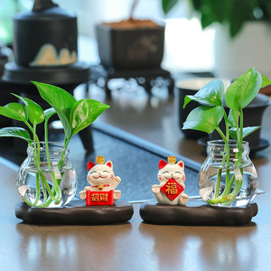 Desktop Hydroponic Ornament Natural Resin Base For Office <b>Desk</b> And Living Room Decor Eco Friendly Gift - Product Image 2