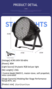 54*3W RGB 3-IN-1 LED Par lumière DMX512 éclairage de scène professionnel pour lavage mariage événement Disco Club Dj - Product Image 4